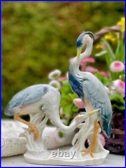 Karl Ens Large Couple of Crane Birds Beautiful Colors