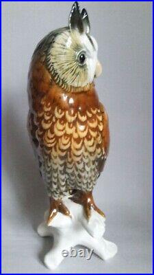 Karl Ens Rare Antique Porcelain Figurine Statue Eared Owl Animal Marked Germany