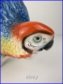 Karl Ens Volkstedt Germany Large Porcelain Macaw Parrot Figurine 18 Vintage