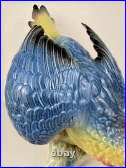 Karl Ens Volkstedt Germany Large Porcelain Macaw Parrot Figurine 18 Vintage