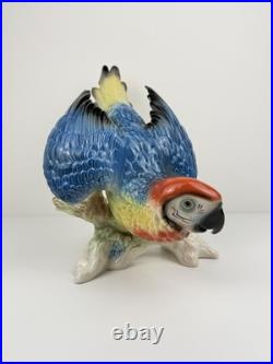 Karl Ens Volkstedt Germany Large Porcelain Macaw Parrot Figurine 18 Vintage