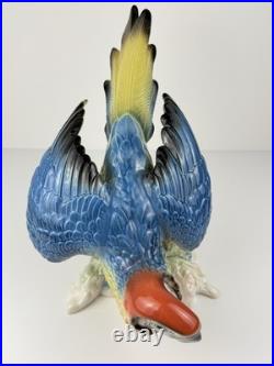 Karl Ens Volkstedt Germany Large Porcelain Macaw Parrot Figurine 18 Vintage