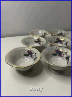 Korosten Porcelain Tea Set, 29 pcs, Bird of Paradise, Vintage USSR