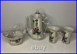 Korosten Porcelain Tea Set, 29 pcs, Bird of Paradise, Vintage USSR