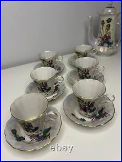 Korosten Porcelain Tea Set, 29 pcs, Bird of Paradise, Vintage USSR Korosten Porcelain Tea Set, 29 pcs, Bird of Paradise, Vintage USSR