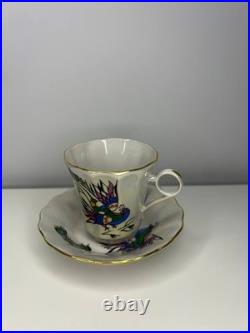 Korosten Porcelain Tea Set, 29 pcs, Bird of Paradise, Vintage USSR