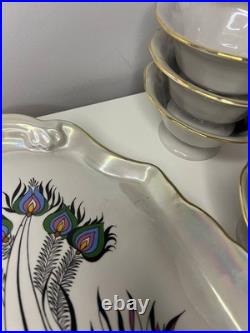 Korosten Porcelain Tea Set, 29 pcs, Bird of Paradise, Vintage USSR