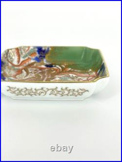 Kutani ware Japanese porcelain plate bird 4.1 inch Fukagawa Seiji TRINKET DISH