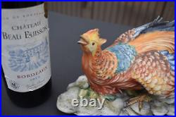 LArge italian capodimonte marked Tosca porcelain pheasant bird colourful statue