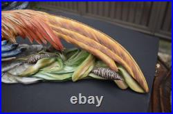 LArge italian capodimonte marked Tosca porcelain pheasant bird colourful statue