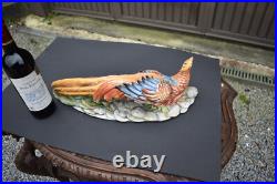 LArge italian capodimonte marked Tosca porcelain pheasant bird colourful statue