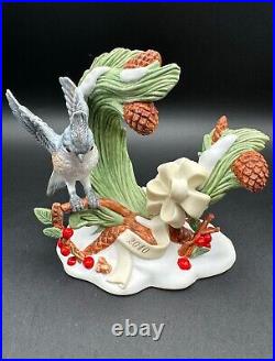 LENOX Garden Birds Porcelain Figurines Bluebird, Hummingbird, &Tufted Titmouse