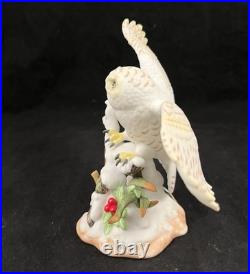 LENOX The Garden Bird Collection SNOWY OWL Porcelain Figurine with Box & COA