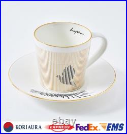 LUYCHO Locomotion Porcelain Mug Cup Saucer Set Renewed 4 Designs 8oz 11oz