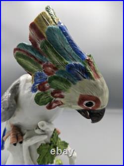 Large 19th C Meissen Samson Porcelain Figurine Bird Cockatoo Rare Marked 8.5