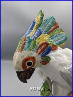 Large 19th C Meissen Samson Porcelain Figurine Bird Cockatoo Rare Marked 8.5