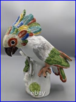 Large 19th C Meissen Samson Porcelain Figurine Bird Cockatoo Rare Marked 8.5