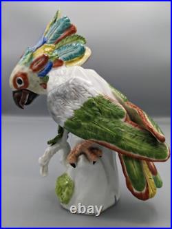 Large 19th C Meissen Samson Porcelain Figurine Bird Cockatoo Rare Marked 8.5
