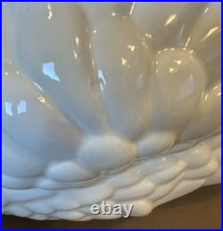 Large 21 x 17 Vtg White Ceramic Swan Planter Hollywood Regency Artisan Read