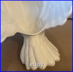 Large 21 x 17 Vtg White Ceramic Swan Planter Hollywood Regency Artisan Read