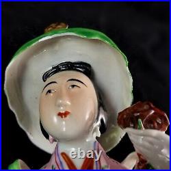 Large Famille Rose Chinese Porcelain Figurines signed qing 1900 pottery tgc