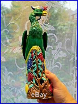 Large Vintage Chinese Porcelain Figurine Pheasant Bird Statue Hand Painted #2