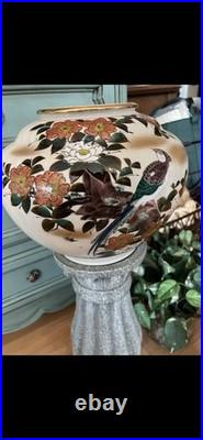 Large Vintage Chinoiserie Floral & Birds Planter 14 wide