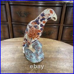 Large signed Chinese Porcelain hand painted Imari Parrot 7