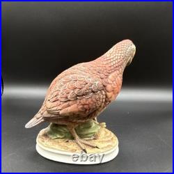 Lefton Andrea Bobwhite Quail Porcelain Bird Figurine with Chick