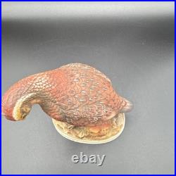 Lefton Andrea Bobwhite Quail Porcelain Bird Figurine with Chick