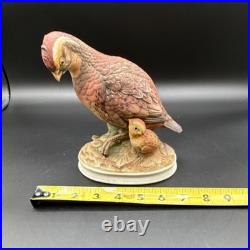 Lefton Andrea Bobwhite Quail Porcelain Bird Figurine with Chick