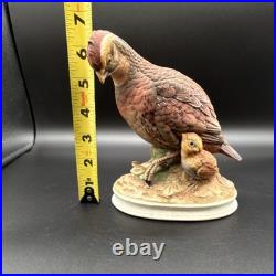Lefton Andrea Bobwhite Quail Porcelain Bird Figurine with Chick