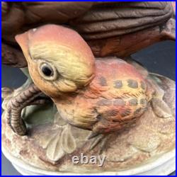 Lefton Andrea Bobwhite Quail Porcelain Bird Figurine with Chick