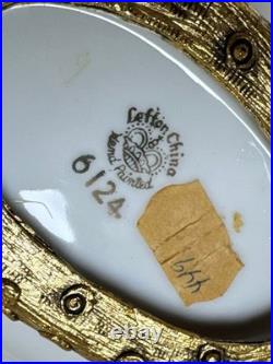 Lefton China White & Gold Bird Bath Hollywood Regency- Soap & Toothbrush Dish