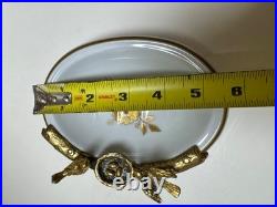 Lefton China White & Gold Bird Bath Hollywood Regency- Soap & Toothbrush Dish