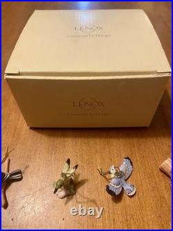 Lenox Garden Birds 10 Mini Ornaments Cardinal Blue Jay Robin Waxwing Hummingbird