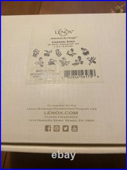 Lenox Garden Birds 10 Mini Ornaments Cardinal Blue Jay Robin Waxwing Hummingbird