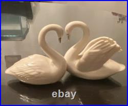 Lenox Porcelain Swan Pair Bird Figurines