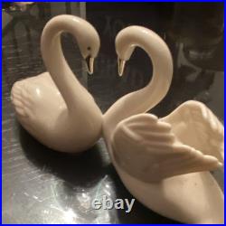 Lenox Porcelain Swan Pair Bird Figurines