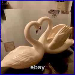 Lenox Porcelain Swan Pair Bird Figurines