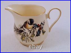 Lenox WINTER GREETINGS Covered Sugar Bowl & Creamer, USA, Nuthatch & Chickadee