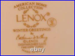 Lenox WINTER GREETINGS Covered Sugar Bowl & Creamer, USA, Nuthatch & Chickadee