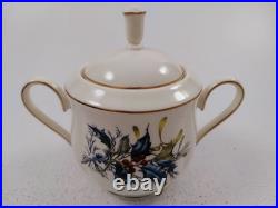 Lenox WINTER GREETINGS Covered Sugar Bowl & Creamer, USA, Nuthatch & Chickadee