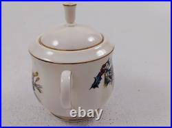 Lenox WINTER GREETINGS Covered Sugar Bowl & Creamer, USA, Nuthatch & Chickadee