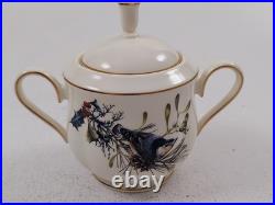 Lenox WINTER GREETINGS Covered Sugar Bowl & Creamer, USA, Nuthatch & Chickadee