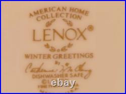 Lenox WINTER GREETINGS Covered Sugar Bowl & Creamer, USA, Nuthatch & Chickadee