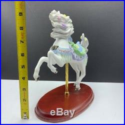 Lenox White stallion horse figurine statue carousel porcelain bird nest violet