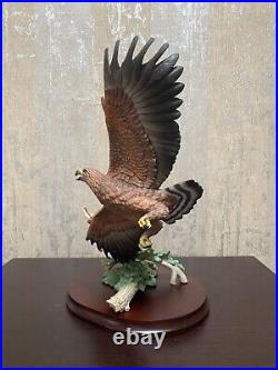 Lenox Wings of Power Fine Porcelain Eagle 1993 2 Pcs 13 Height