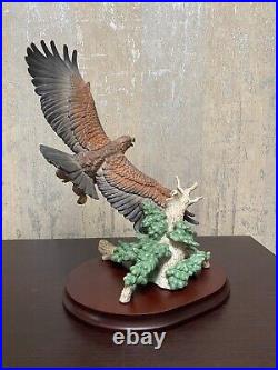 Lenox Wings of Power Fine Porcelain Eagle 1993 2 Pcs 13 Height