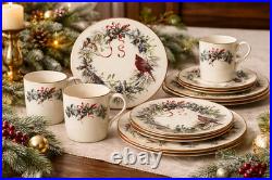 Lenox Winter Greetings 12-Piece Dinnerware Set with Mugs Fine China BRAND NEW